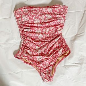 J. Crew x SZ Blockprints One Piece Ruched Swimsuit